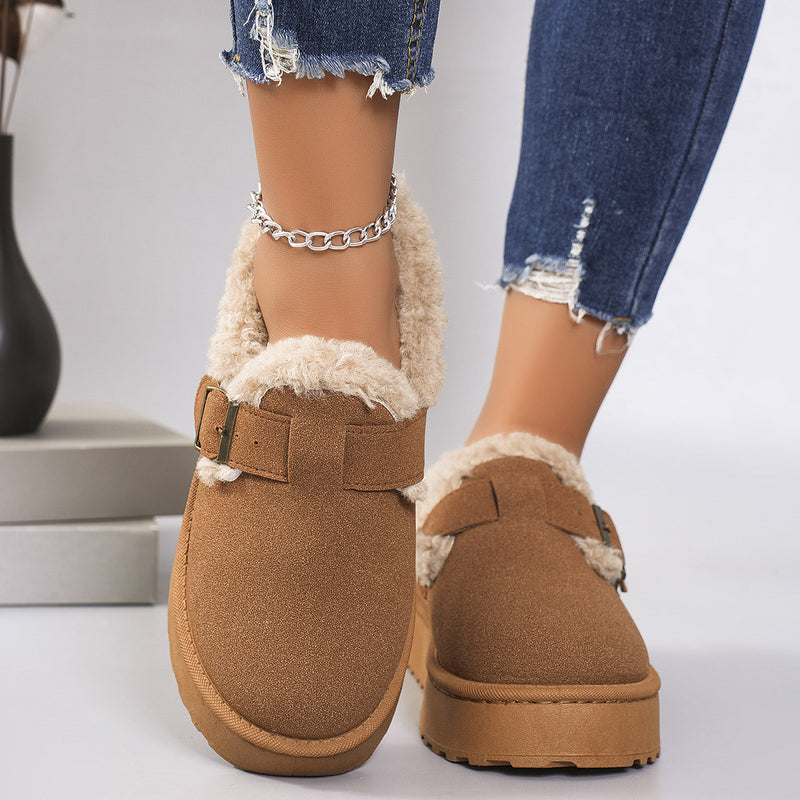 Sable Plush-Lined Platform Clogs
