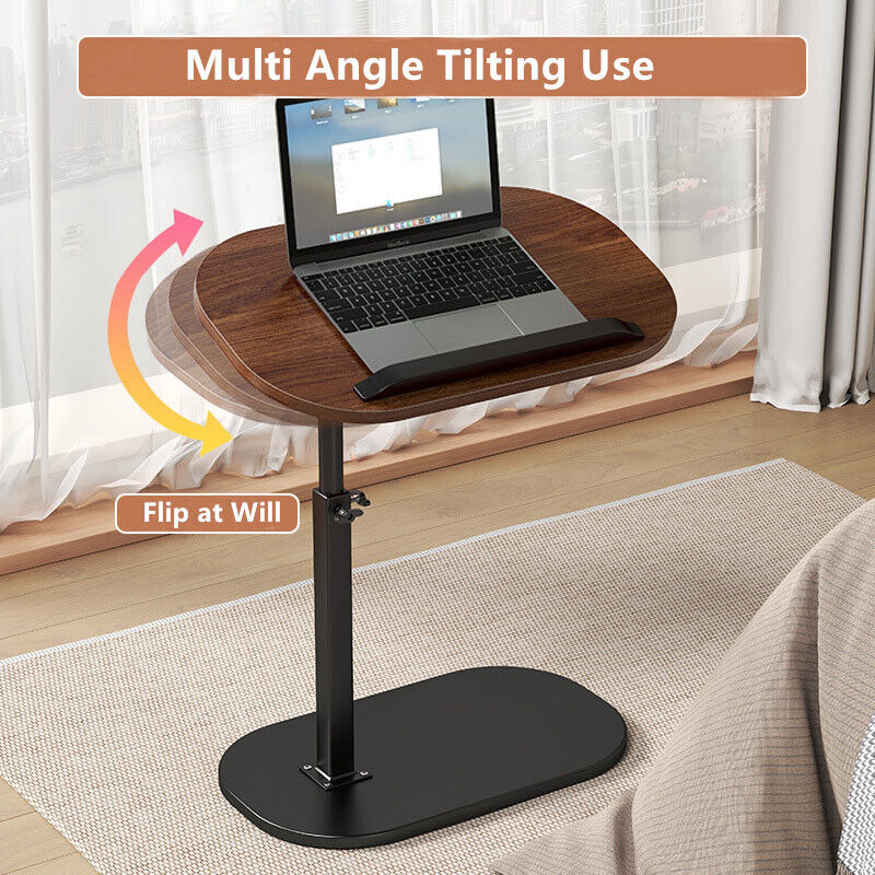 C-Shaped Flip Sofa Side End Table Coffee Laptop Table Living Room Bedroom