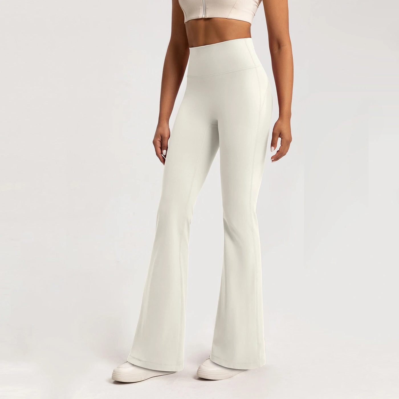 Crossover-Waist Flare Leggings