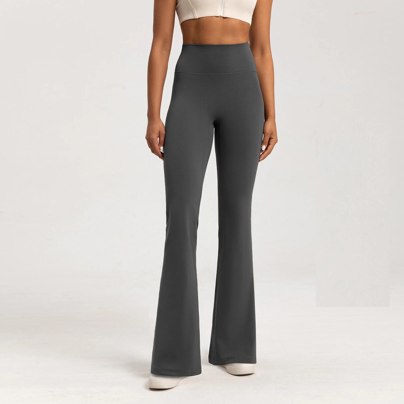 Crossover-Waist Flare Leggings