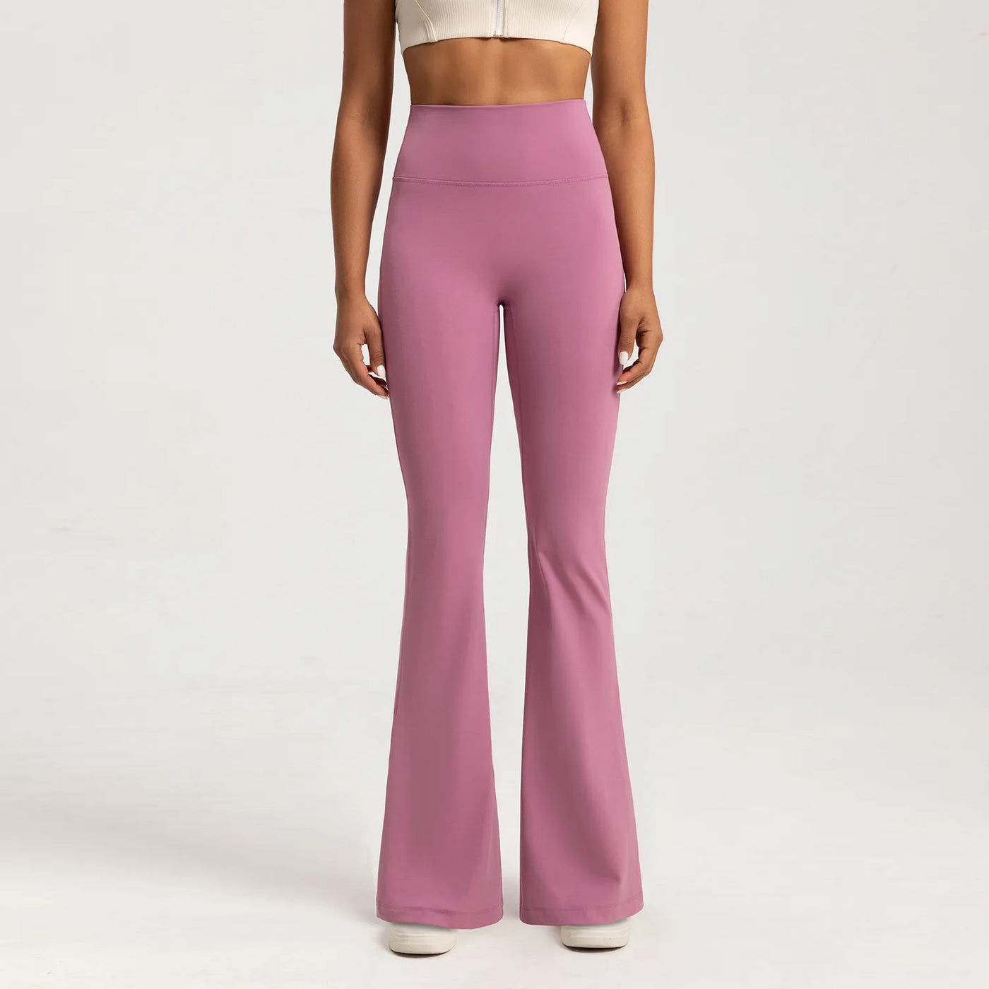 Crossover-Waist Flare Leggings