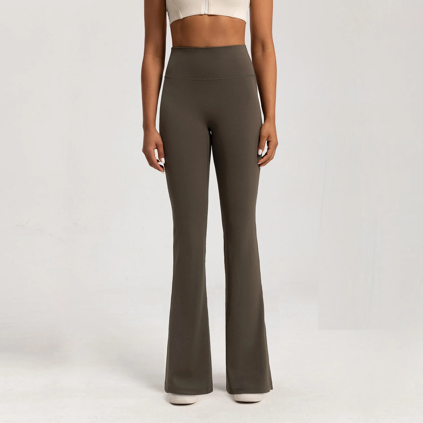 Crossover-Waist Flare Leggings