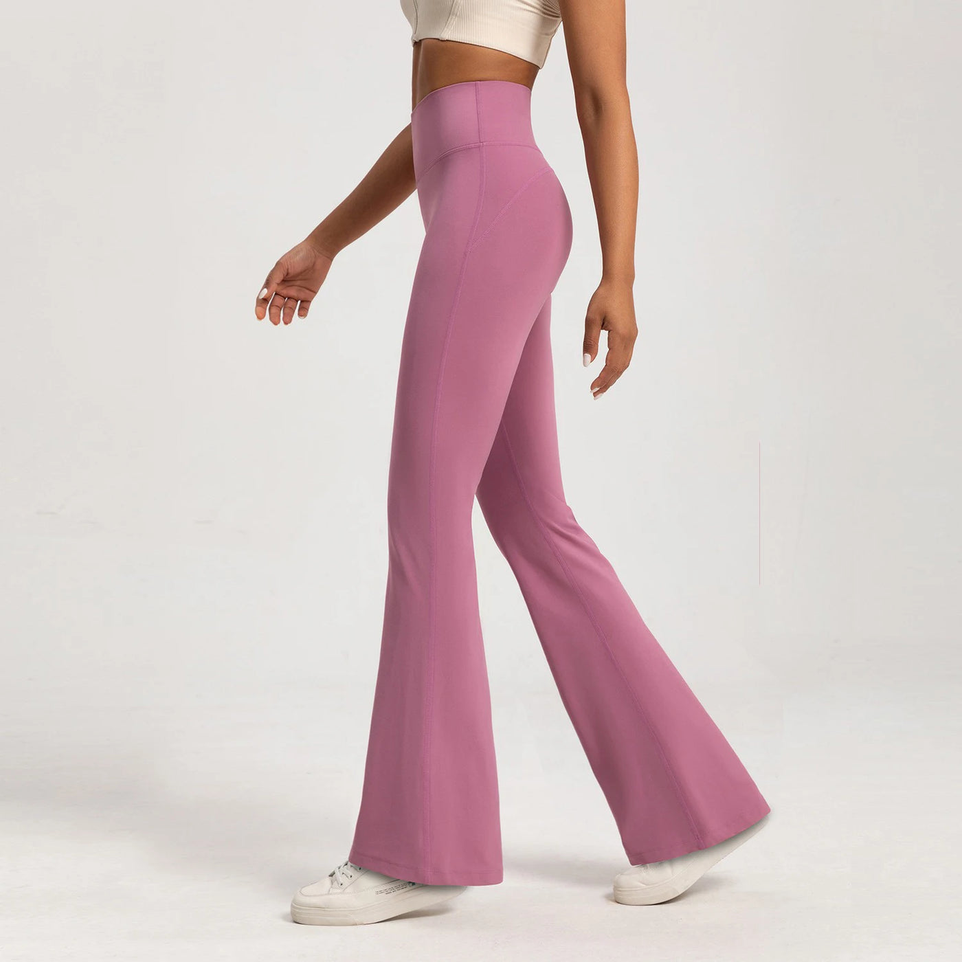 Crossover-Waist Flare Leggings
