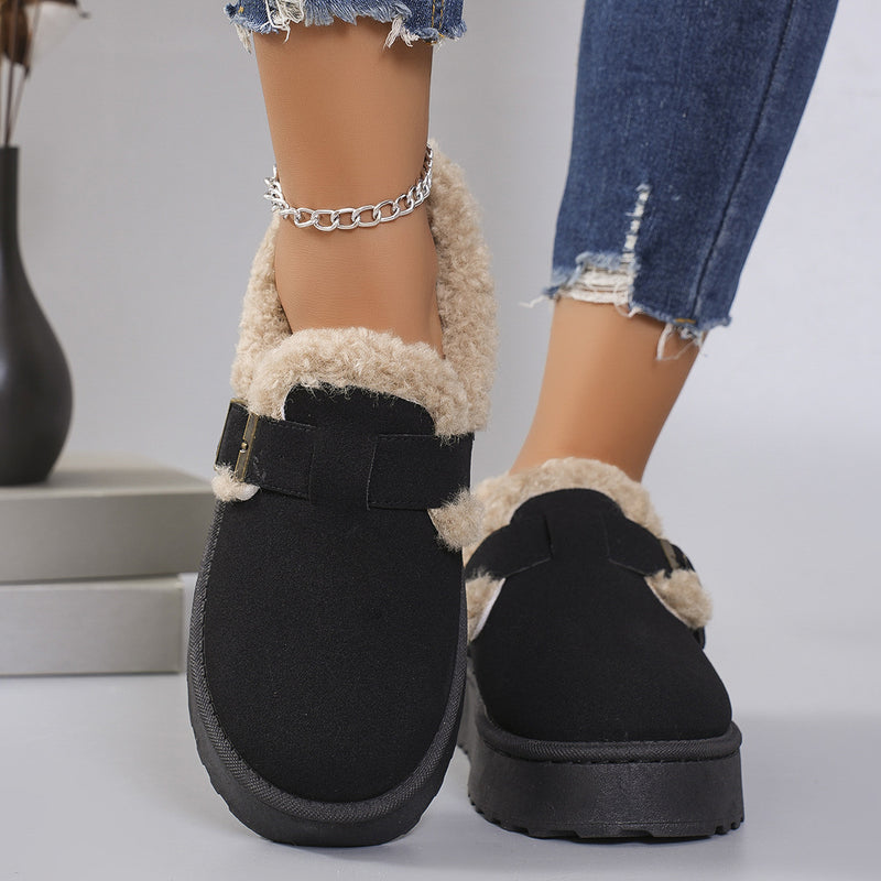 Sable Plush-Lined Platform Clogs