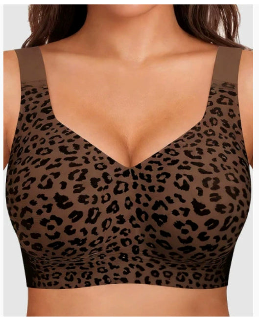 Printed Full-Coverage Wireless Jelly Seamless Bra