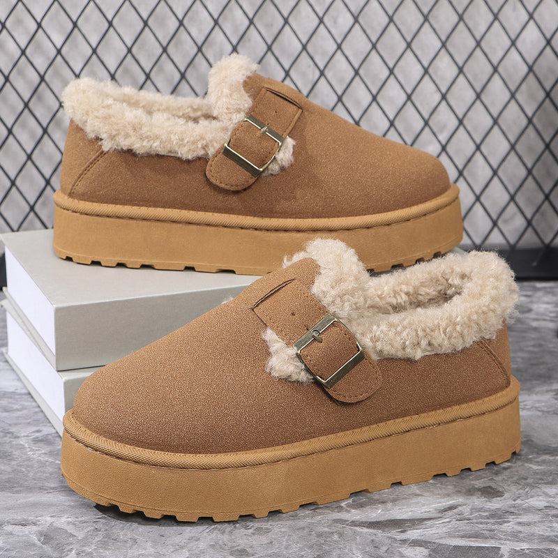 Sable Plush-Lined Platform Clogs