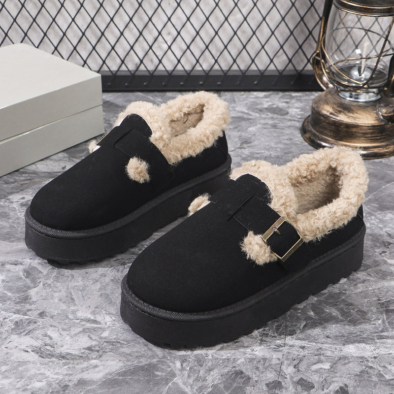 Sable Plush-Lined Platform Clogs