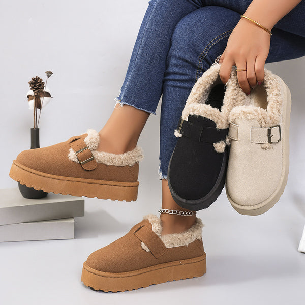 Sable Plush-Lined Platform Clogs