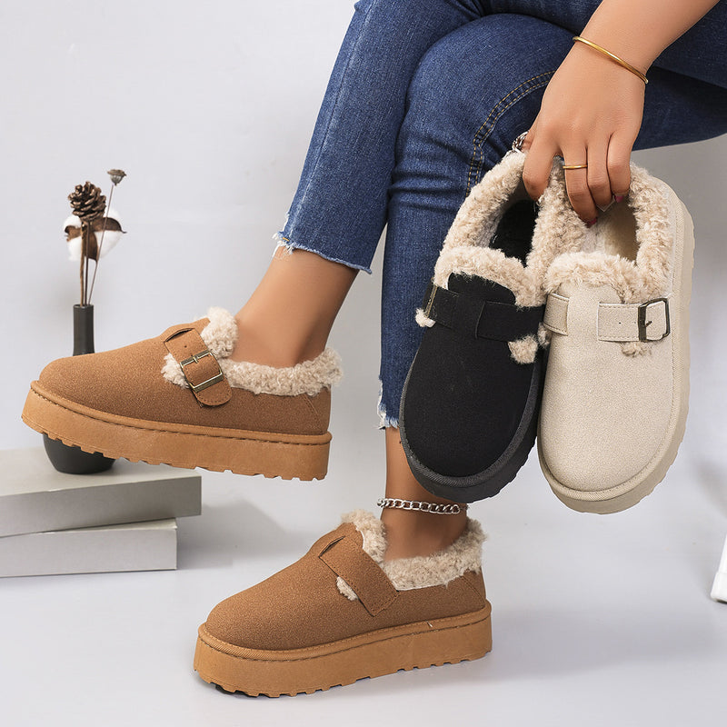 Sable Plush-Lined Platform Clogs