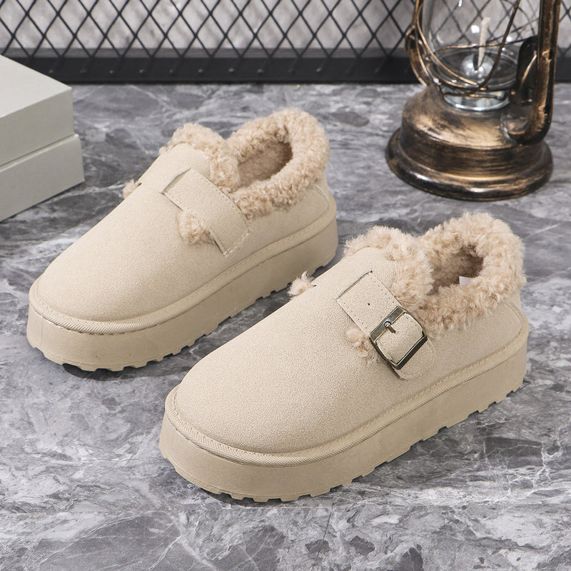Sable Plush-Lined Platform Clogs